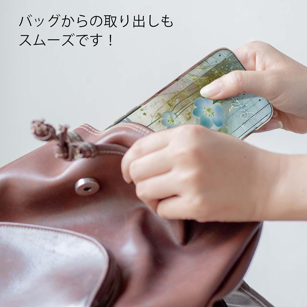iPhone17e/iPhone17/iPhoneAir 花柄 全機種対応☆TPUケース オイルペイント 青い花 | 8枚目