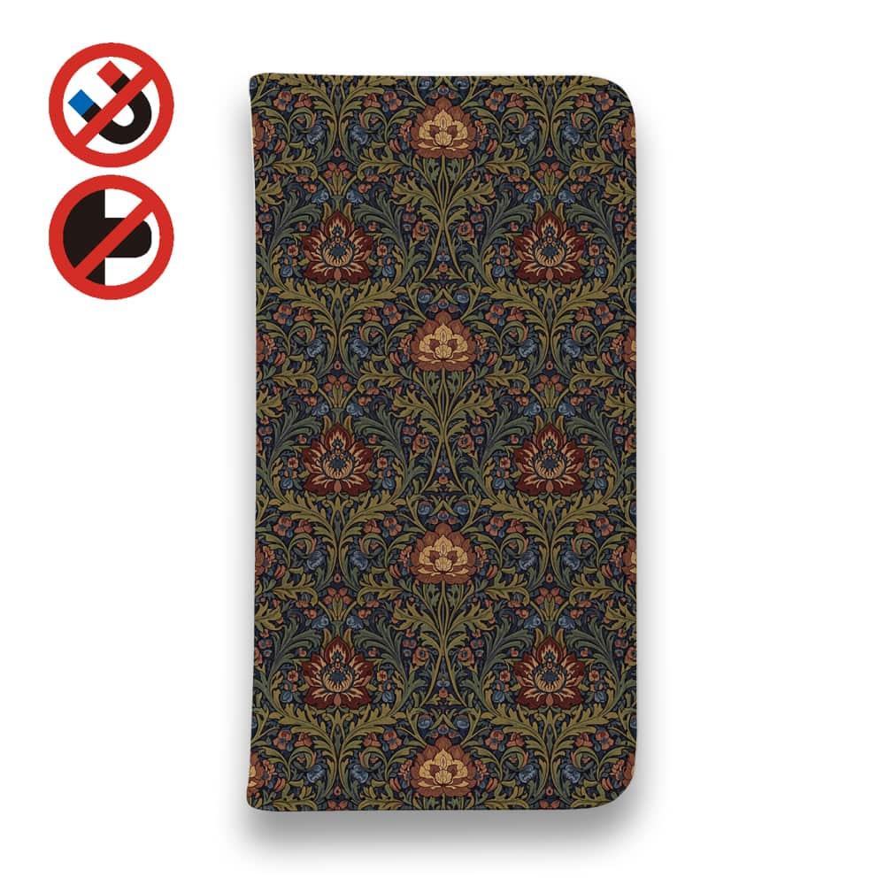 iPhone17/iPhoneAir 花柄 全機種対応☆手帳型ベルトなし リバティの大花柄風 アンジェリカ・ガーラ | 2枚目