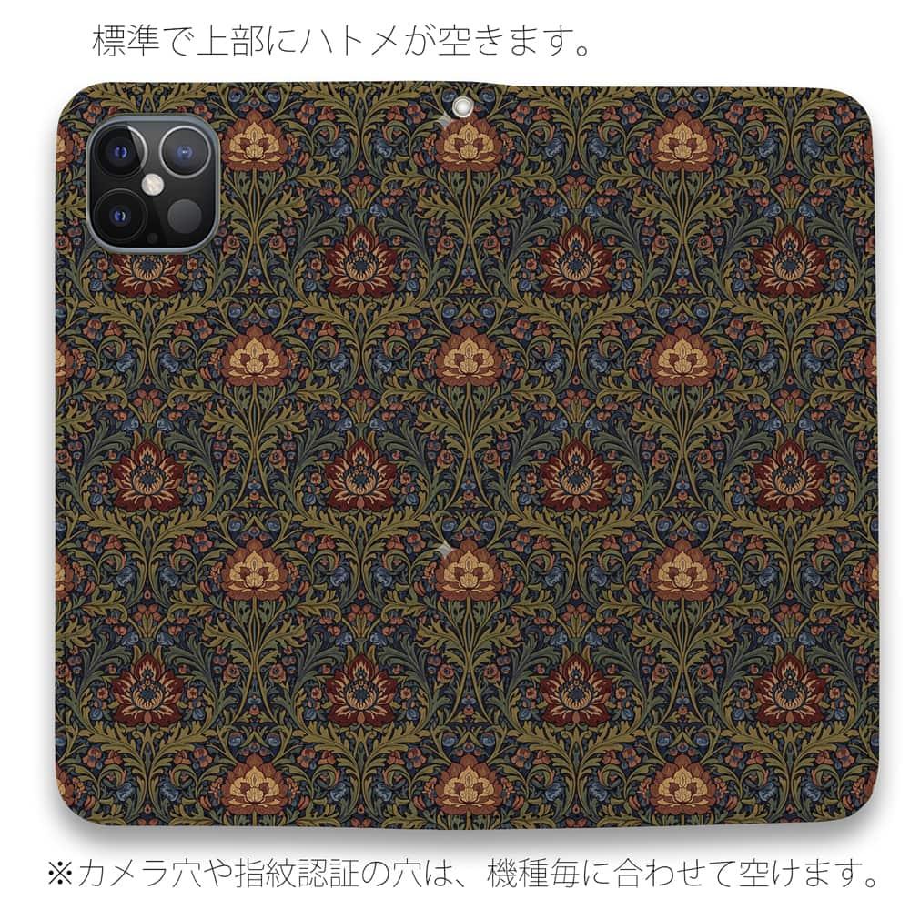 iPhone17/iPhoneAir 花柄 全機種対応☆手帳型ベルトなし リバティの大花柄風 アンジェリカ・ガーラ | 4枚目