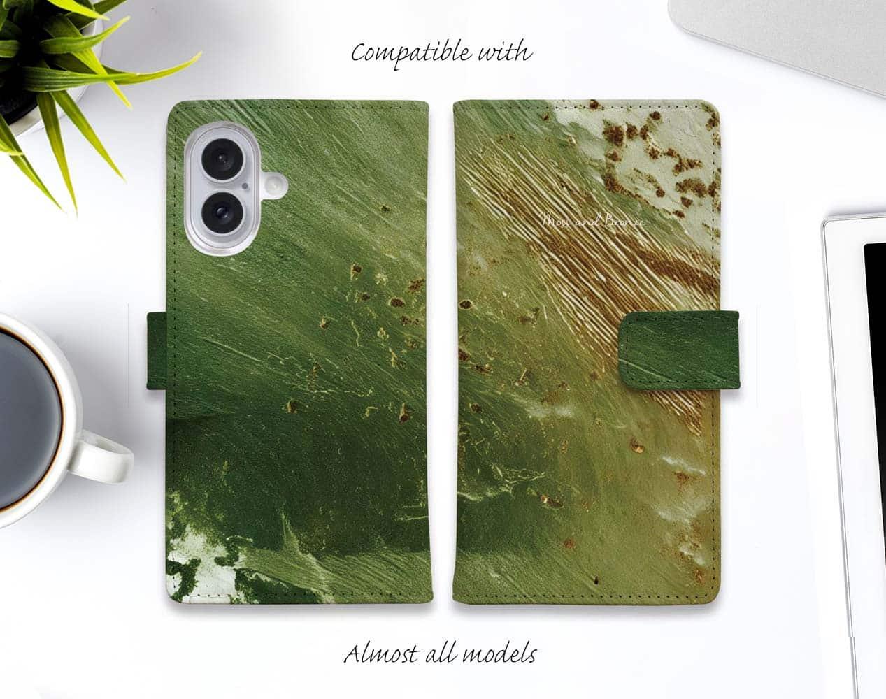 iPhone17/iPhoneAir/iPhone17Pro 全機種対応☆手帳型 Moss and Bronze1枚目の画像